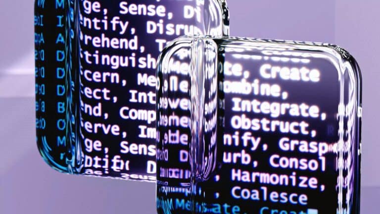 AI in HR Management keywords displayed on a futuristic digital interface.