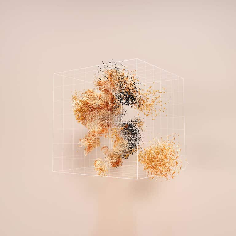 AI for Photography Services: Abstract data clusters representing AI algorithms transforming photographic processes.
