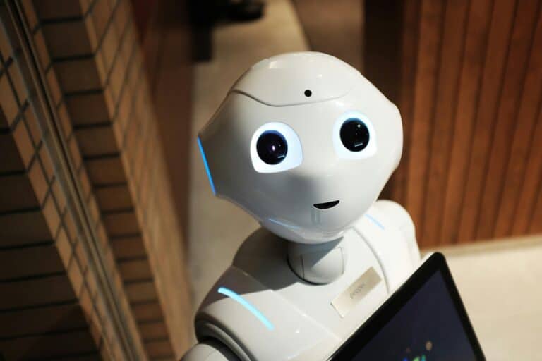 Friendly AI robot providing AI for Retirement Planning Services, enhancing financial advice and retirement strategies.
