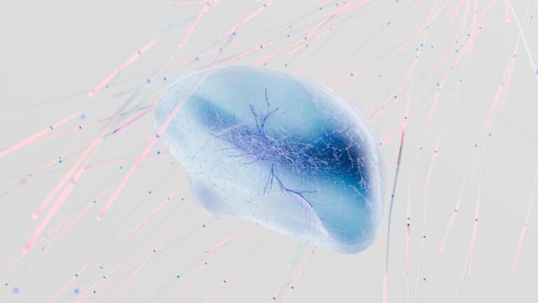 Abstract representation of AI for Podiatry Services, showcasing network connections for advanced diagnostics and treatment.